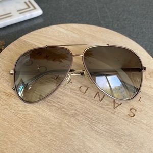 Salvatore Ferragamo aviator brown metal sunglasses